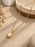 Framed Pearl Pendant Necklace