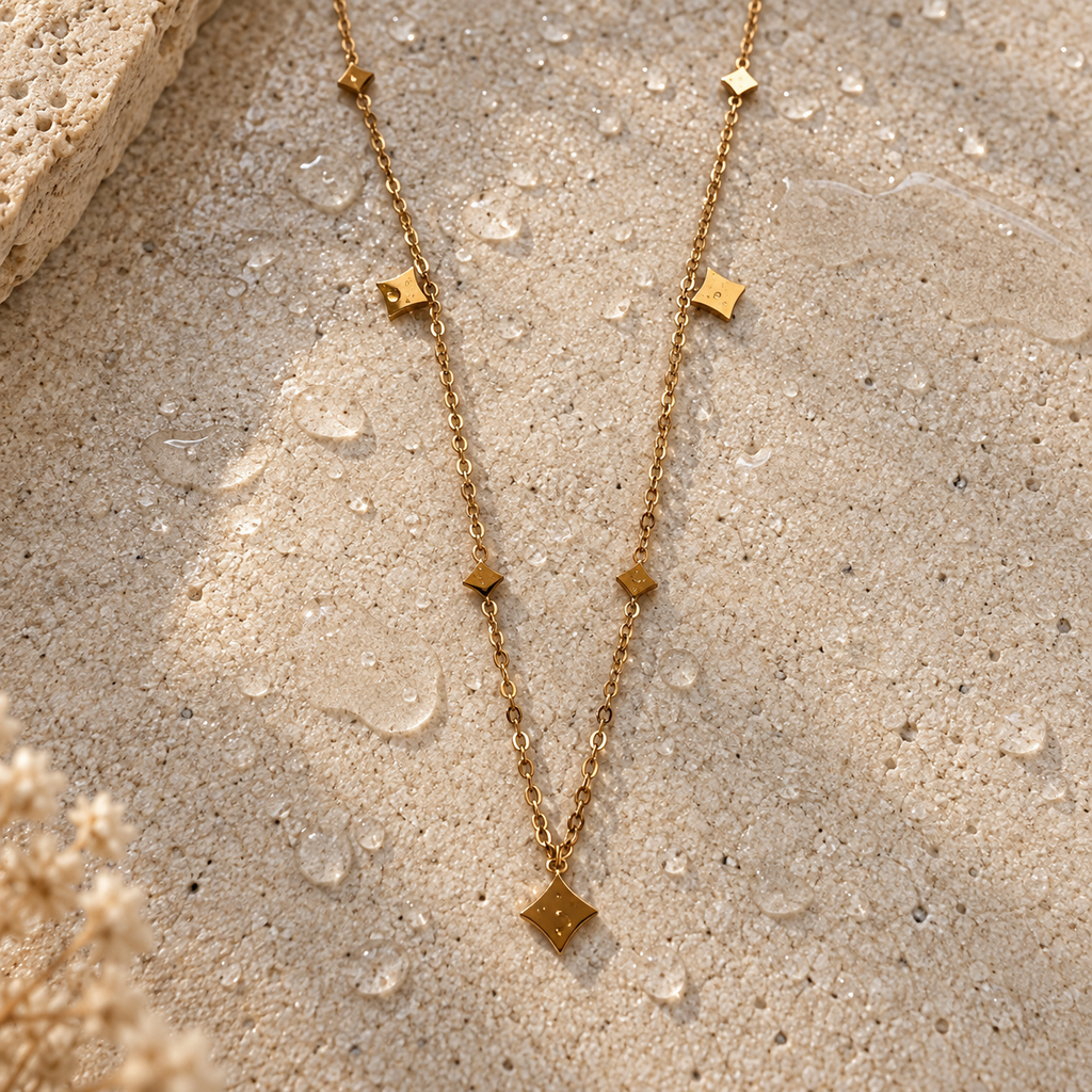 Geometric Satellite Necklace