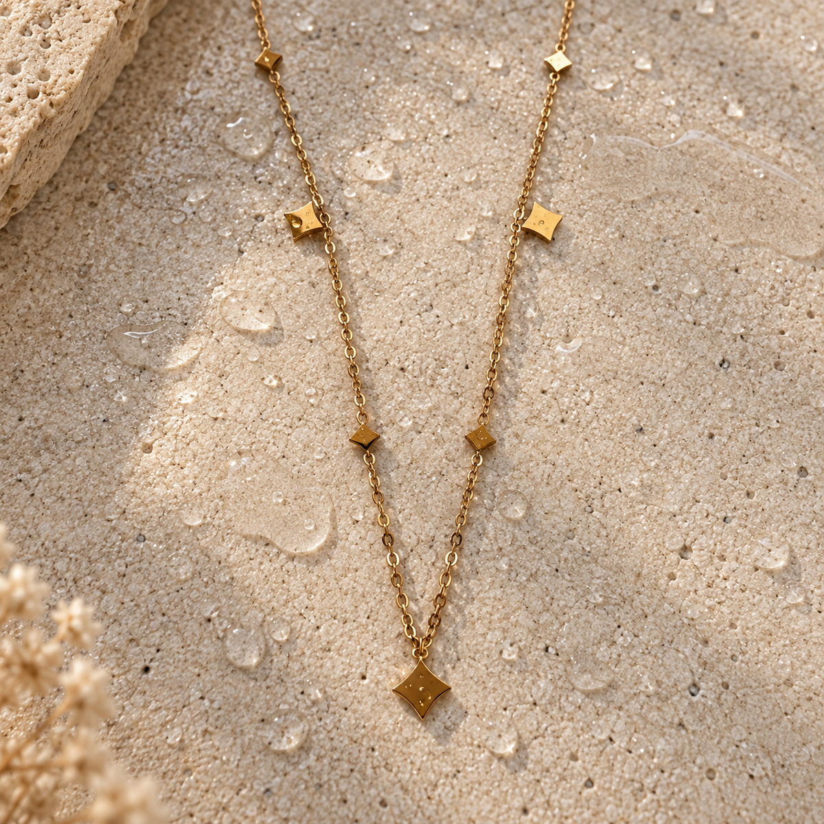 Geometric Satellite Necklace