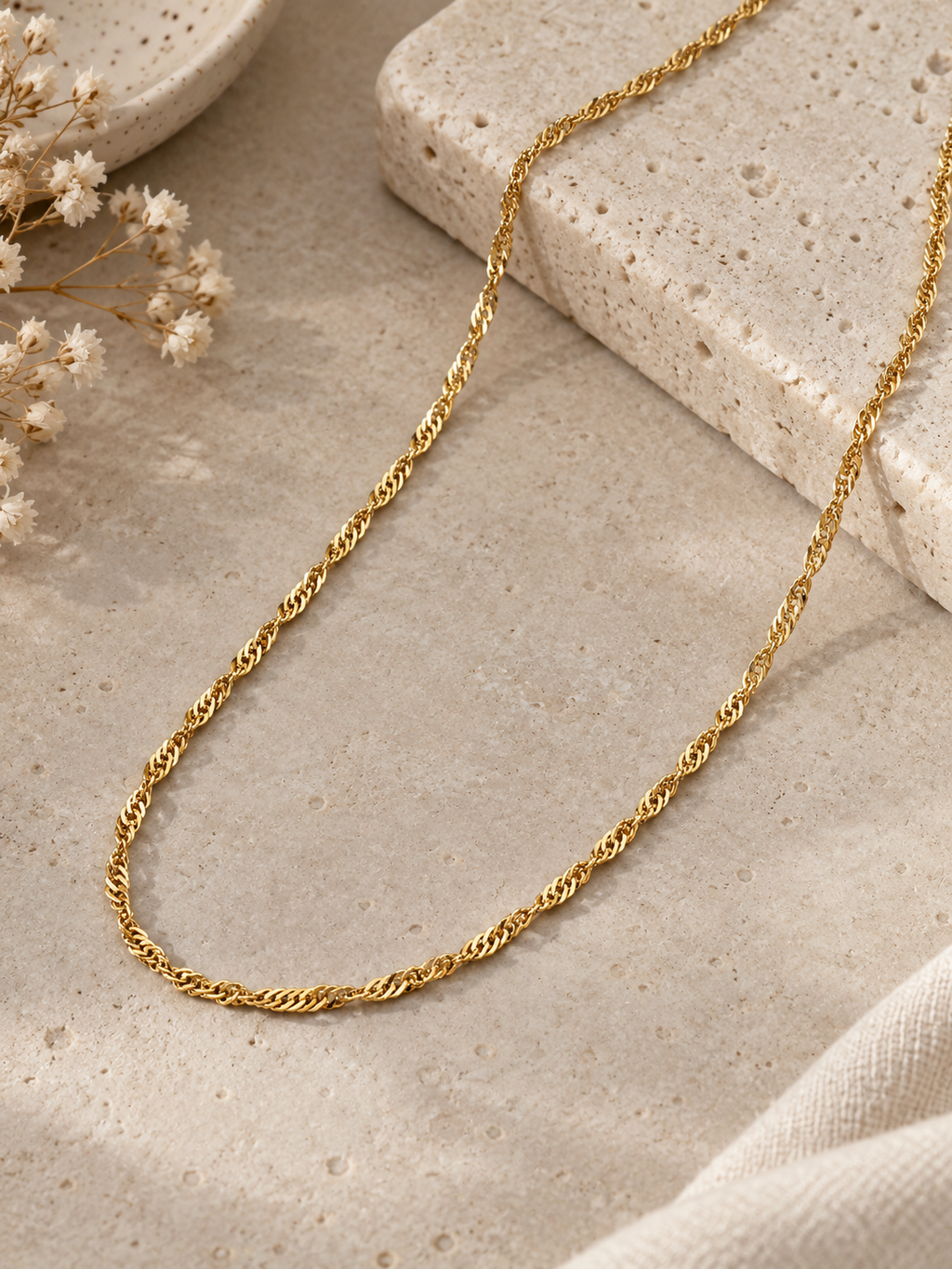 Classic Water Wave Chain Necklace