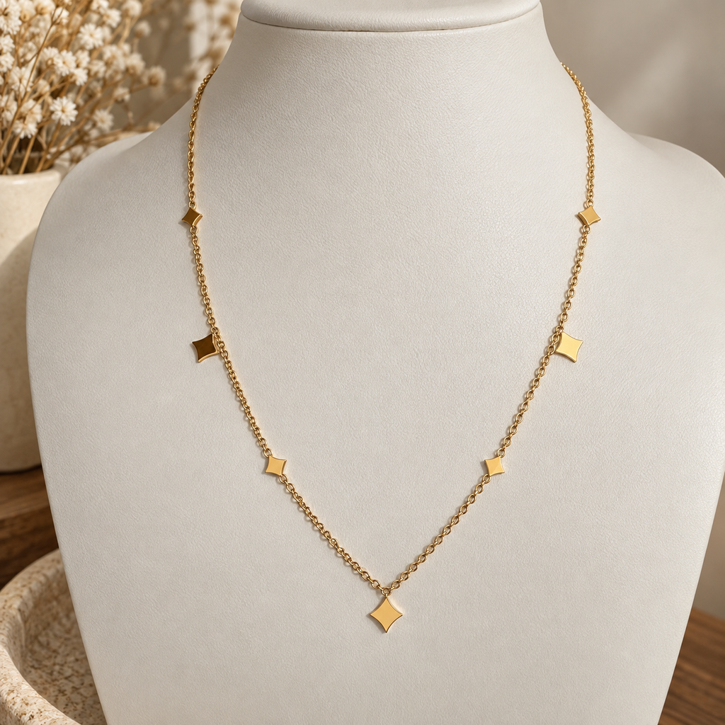 Geometric Satellite Necklace