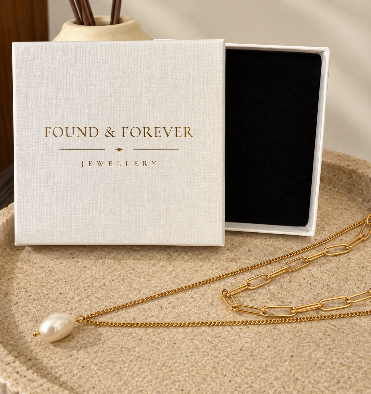 Layered Pearl Drop Necklace