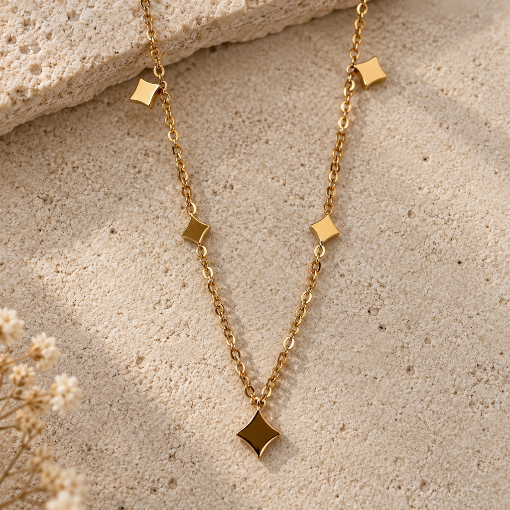 Geometric Satellite Necklace