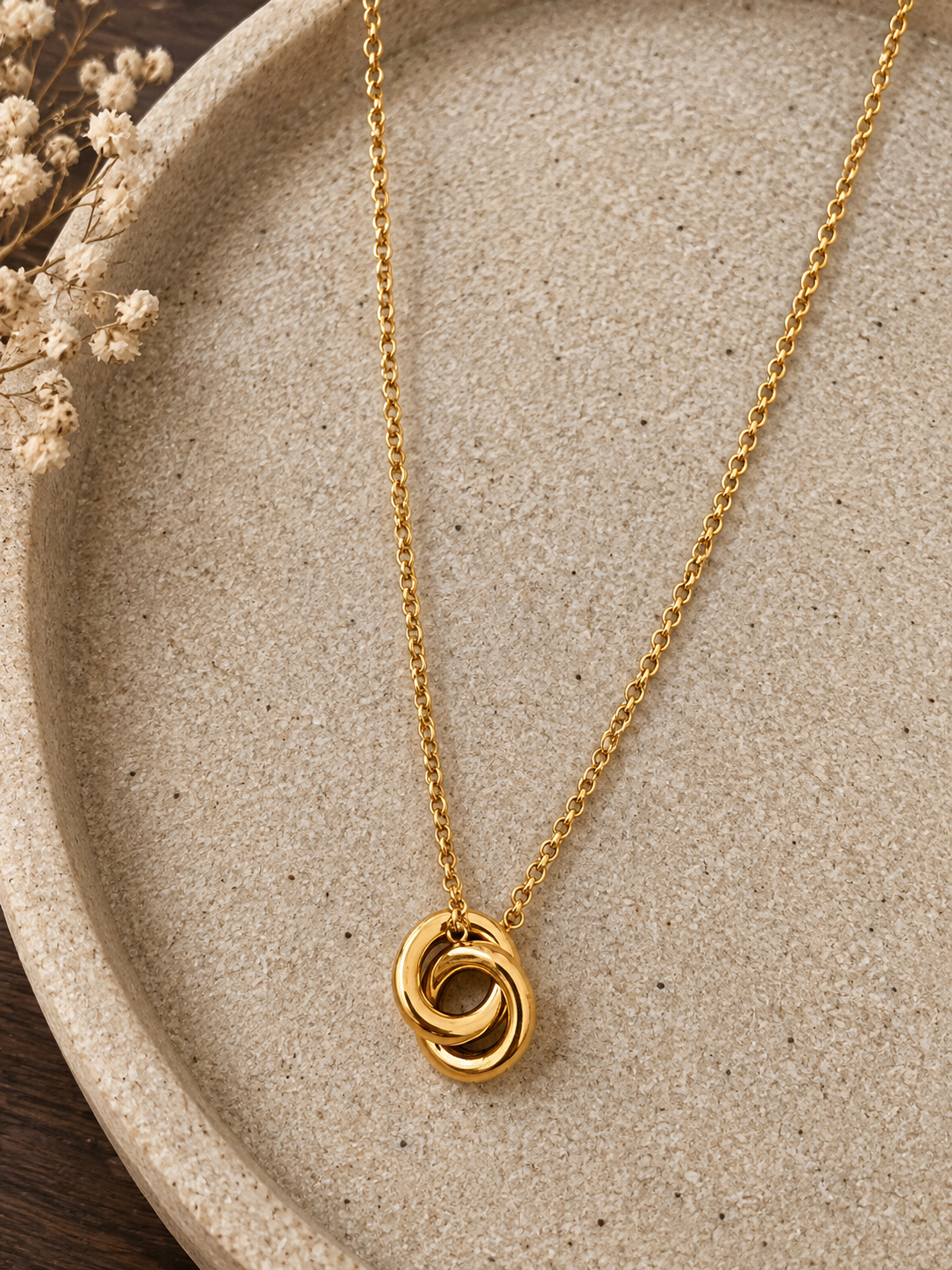 Interlocking Circle Pendant Necklace