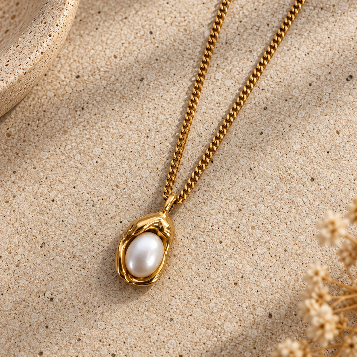 Framed Pearl Pendant Necklace
