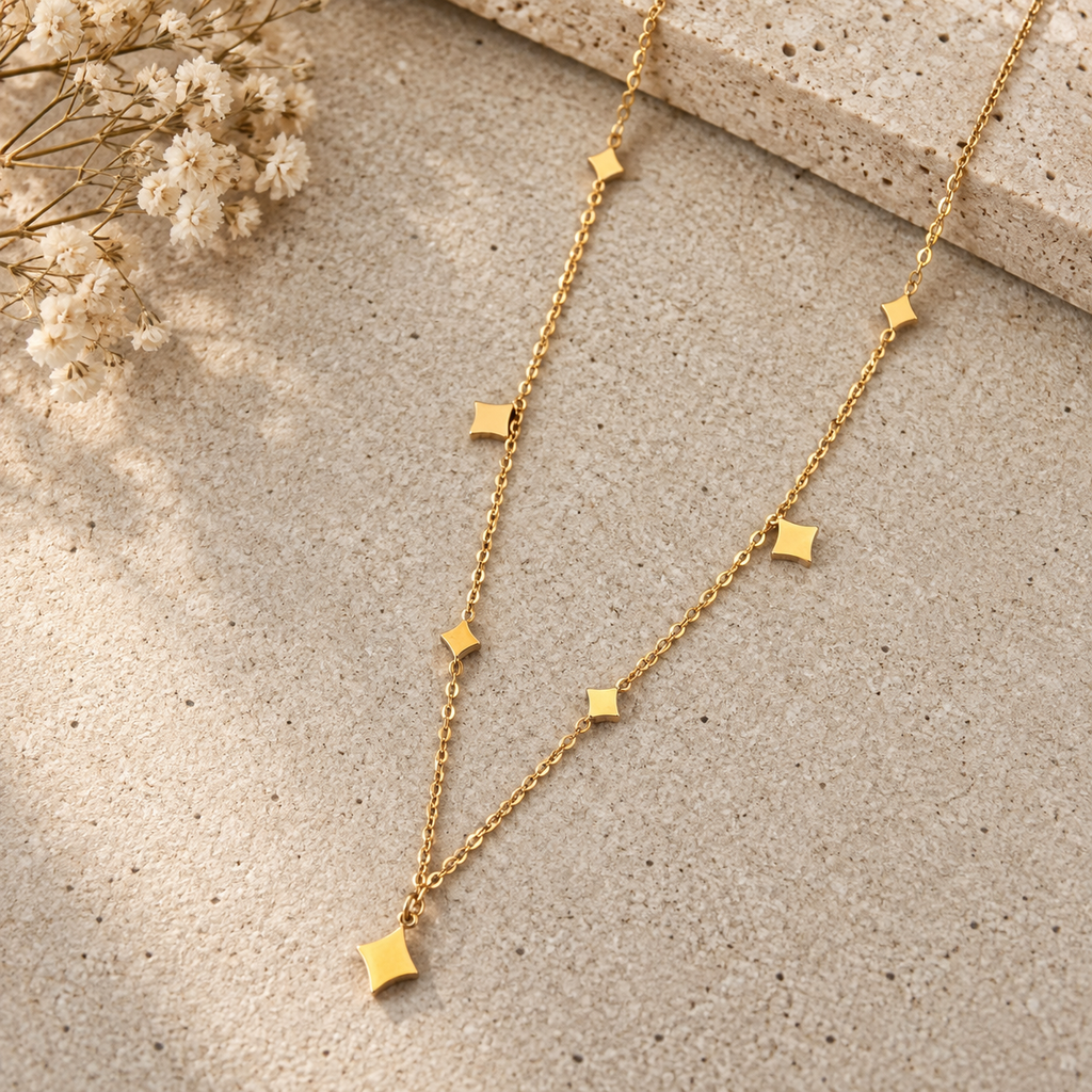 Geometric Satellite Necklace