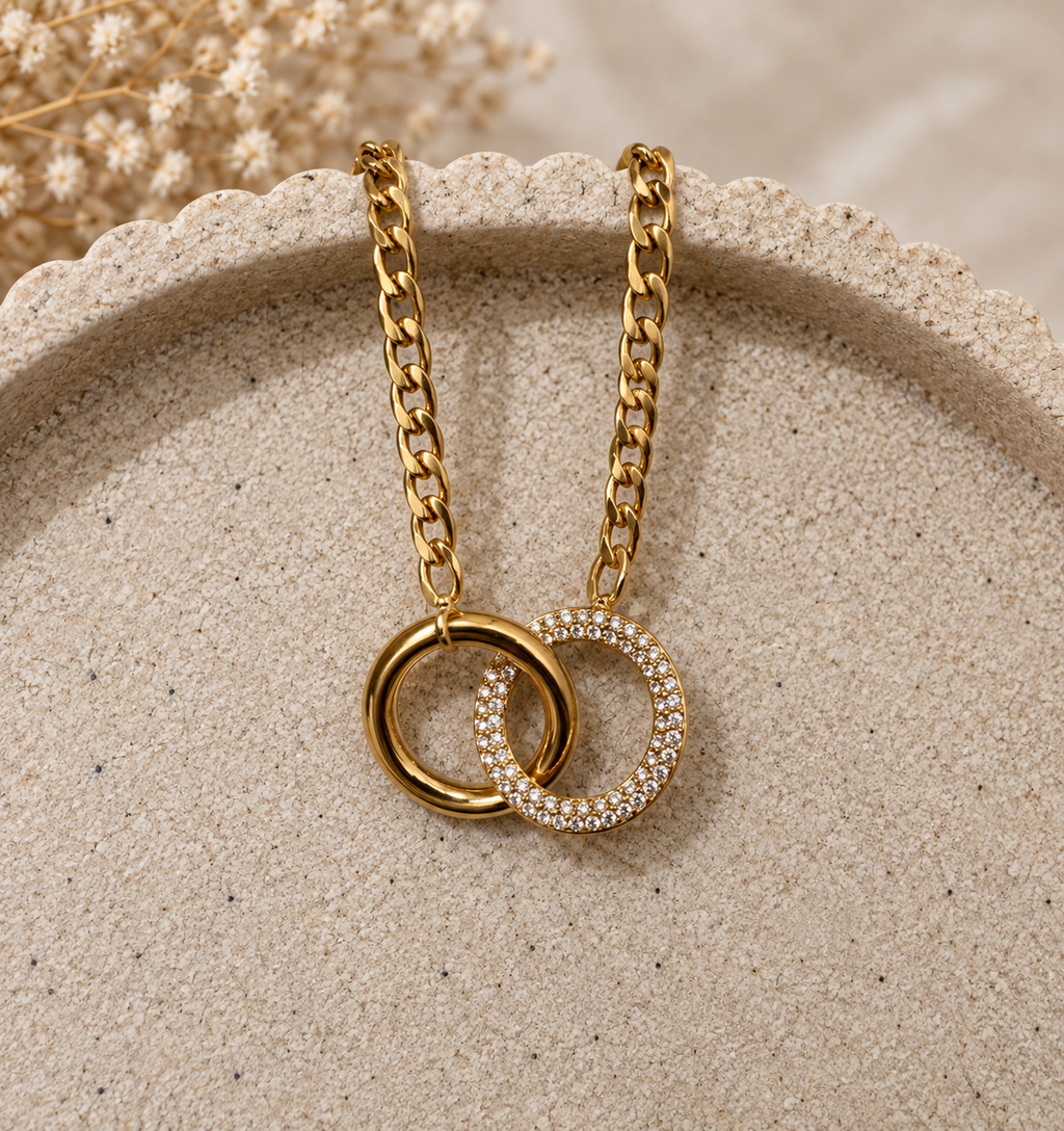Pavé Interlocking Ring Bracelet